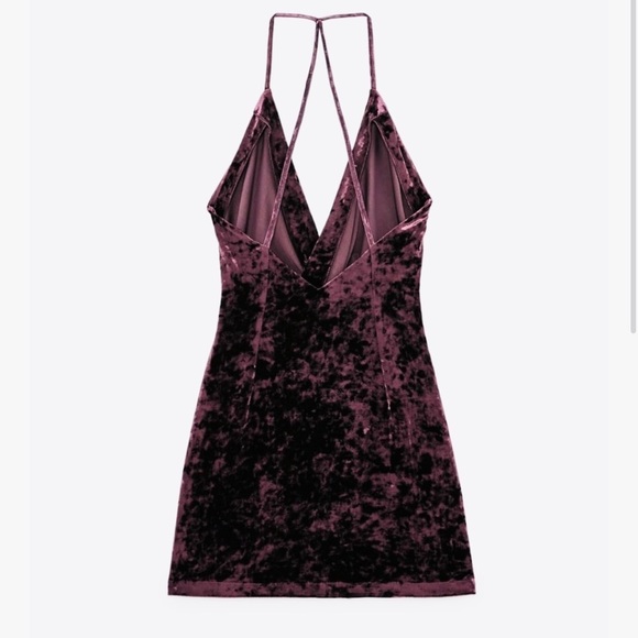 NEW Zara purple velvet minidress - Picture 2 of 8